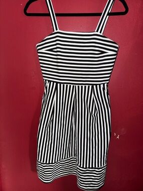 Woman’s Black and White Striped Sundress